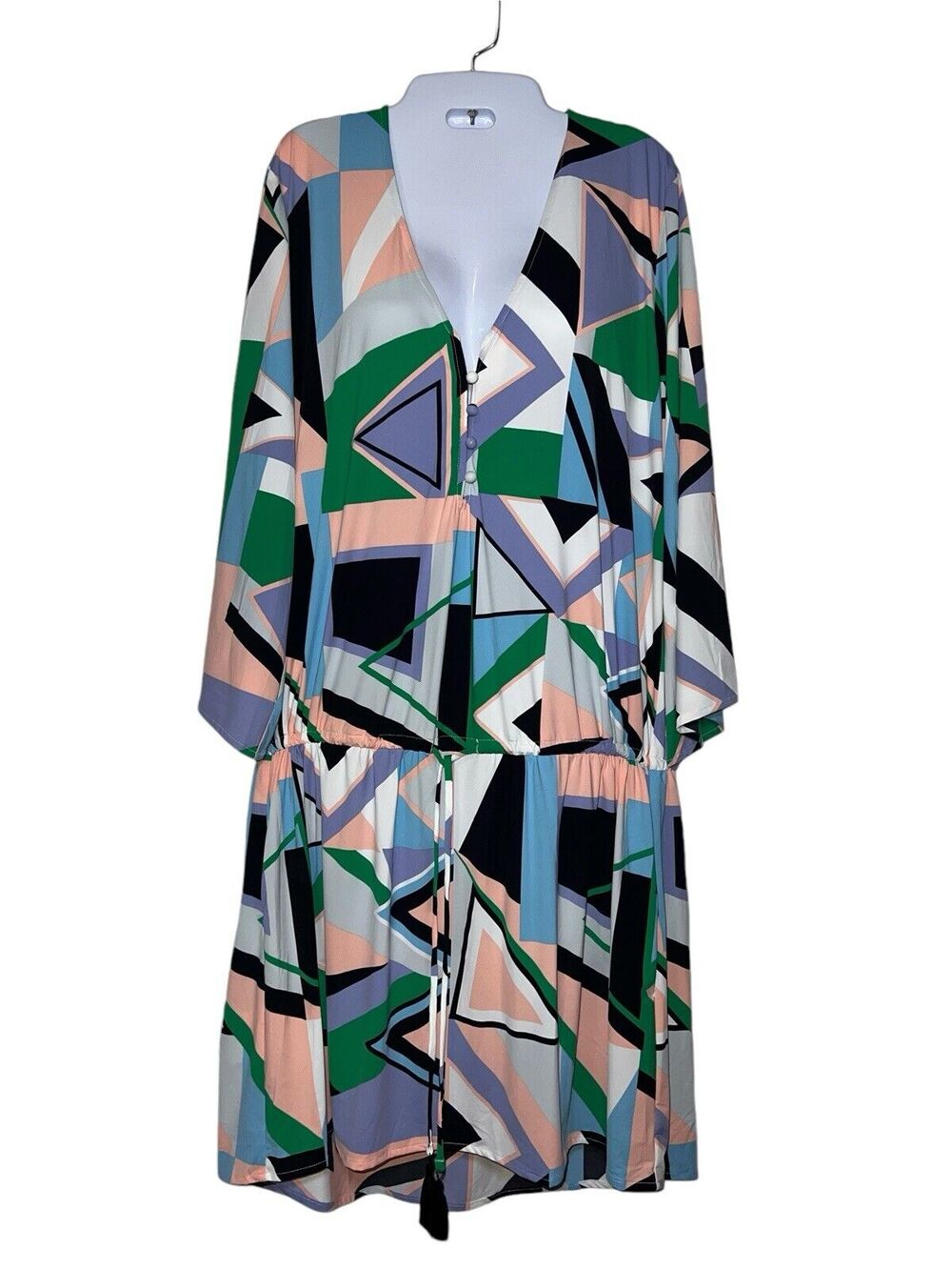 Hermoza Alina Swim Cover up Dress Size Med Geometric Tunic Vacation Resortwear